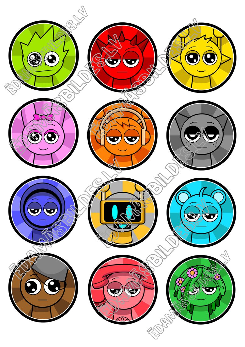 Cukura papīrs ar apdruku "Sprunks", aplīši 6 cm